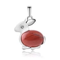 thumbnail image 1 of Beads Rabbit Animal Necklaces & Pendants Chakra Reiki Pink Purple Crystal, 1 of 6