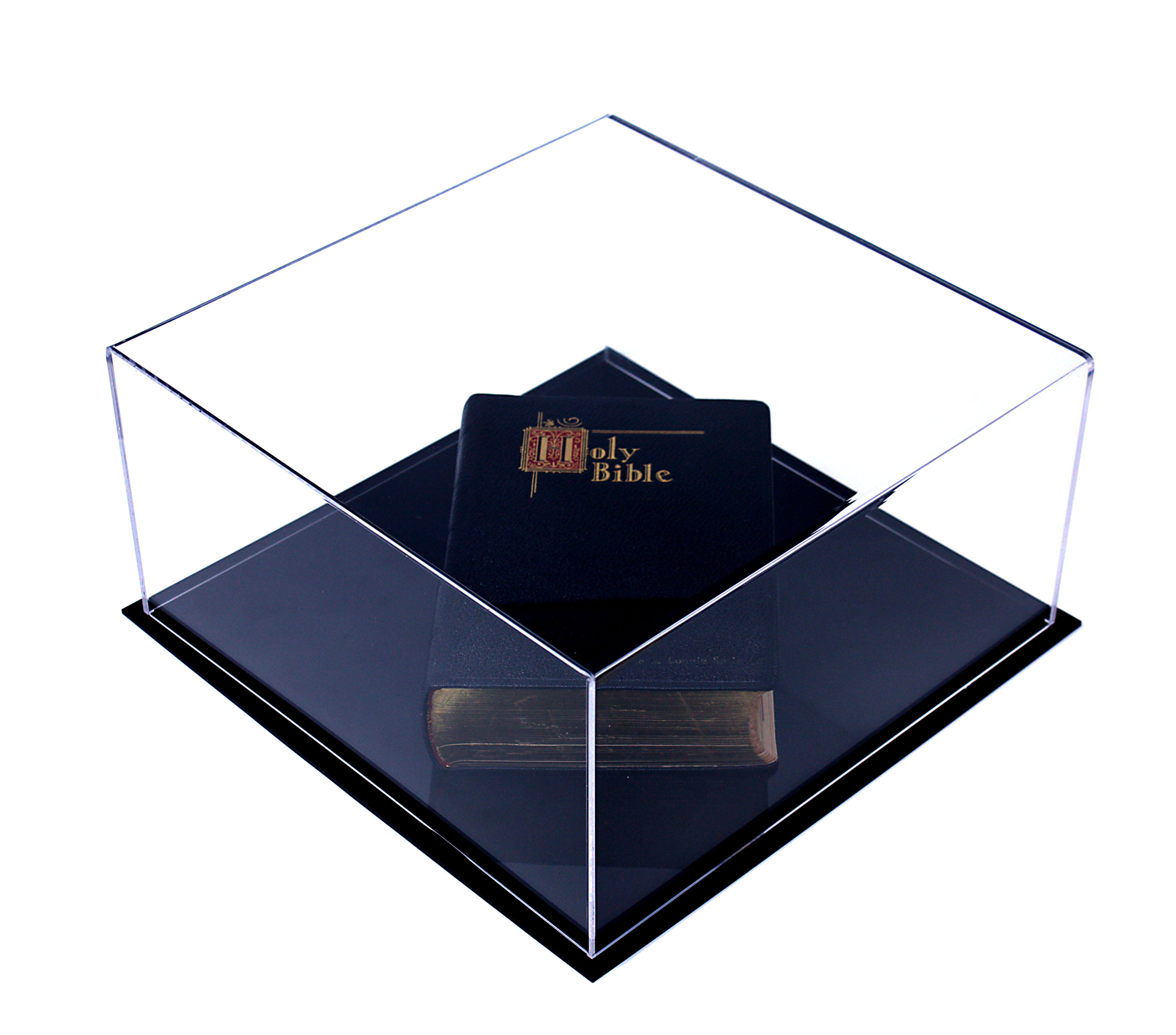Deluxe Acrylic Book Display Case with Black Back Wall Mount A051 