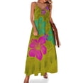 thumbnail image 1 of Vestido sin mangas con estampado floral tropical samoano, vestido de manga larga para mujer, vestido holgado de verano, 1 of 7