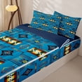 thumbnail image 3 of jejeloiu Nautical Tribal Zipper Full Size Comforter Sets with Fitted Sheet and 2 Pillowcases,Coastal Print Zipper Bedding Set For Boys,Blue Teal,Navy Blue Reversible,4-Piece, 3 of 7