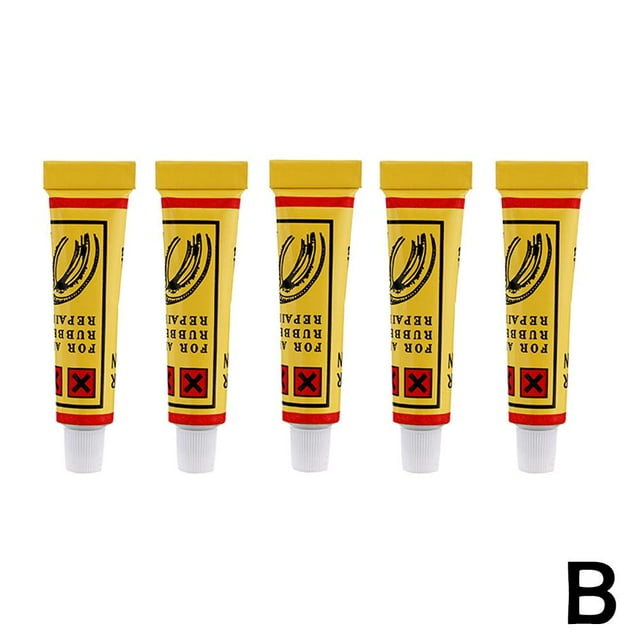 5 Pcs Colle de Réparation de Pneu de Vélo, Colle de Ciment en Caoutchouc pour Réparation de Pneu de Vélo Kit de Réparation de Roues de Pneu, Colle de Patch Adhésif Fort pour Chambre à Air de Pneu Outils de Réparation de Crevaison en Caoutchouc