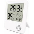 thumbnail image 1 of Mini termómetro digital de alta precisión para interiores, higrómetro, termómetro para el hogar con soporte plegable y reloj despertador para el hogar, la oficina, la cocina, indicador de nivel de, 1 of 5