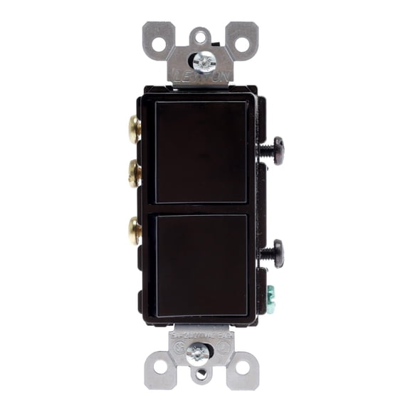 Interruptor Doble Leviton Negro 15A 120/277V