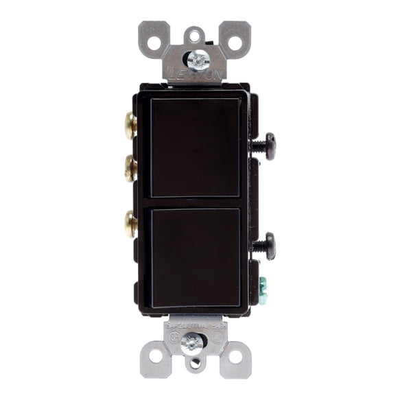 Interruptor Doble Leviton Negro 15A 120/277V