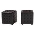 thumbnail image 2 of Baxton Studio Siskal Dark Brown Modern Cube Ottoman, 2 of 5