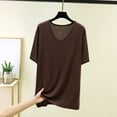 thumbnail image 2 of biudgviw Women's Plus Size Tops Casual Short Sleeve V Neck T Shirts Oversized Soft Modal Basic Tees Summer Undershirts, 2 of 5