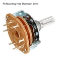 thumbnail image 3 of Uxcell 12Pin 2P5T 2 Pole 5 Position Selectable Single Deck Band Selector Rotary Switch 2Pcs, 3 of 4