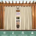 thumbnail image 5 of Lapalife Outdoor Patio Curtains Waterproof, Tab Top 52" x 108" Blackout Privacy Thermal Insulated Curtains for Pergola Porch, 1 Panel, Beige, 5 of 7