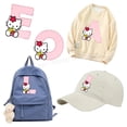 thumbnail image 2 of Sanrio parche de letras de dibujos animados de Hello Kitty, pegatina de transferencia para planchar, lindos parches de tela para niños, apliques de camiseta DIY, pegatina de vinilo, 2 of 3