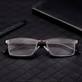 thumbnail image 5 of Reading Glasses Rectangular Metal Pocket Readers Mens Crystal Lens, 5 of 5