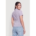 thumbnail image 4 of Women's Plaid Seersucker Button Front Pleated Shirt, 4 of 4