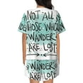 thumbnail image 3 of Kdxio Not All Who Wander Are Lost1 Print Pajamas Sets for Women Short-Sleeved Pjs with Lounge Shorts Two Piece Sleepwear S-4XL, 3 of 8