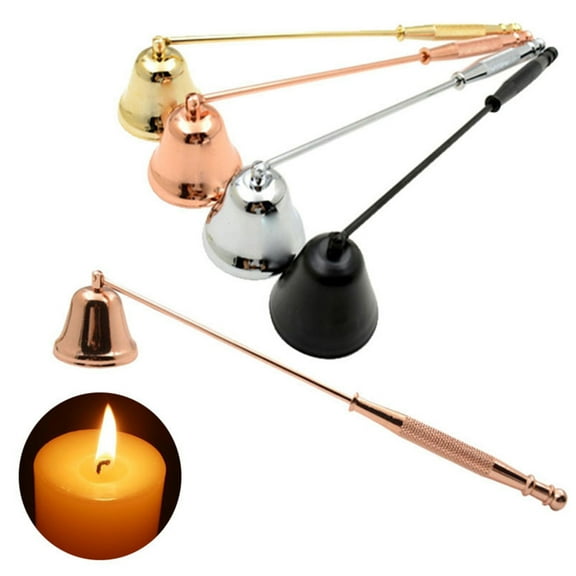 Yesbay Vintage Metal Bell Shape Candle Snuffer Long Handle Banquet Wick Extinguisher,Black