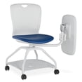 thumbnail image 6 of Lesson Armless Swivel Tablet Chair White Plastic Back/Ocean Polyurethane Seat, Durable Mobile Chair with Tablet Arm and Sturdy Steel Frame, 6 of 6