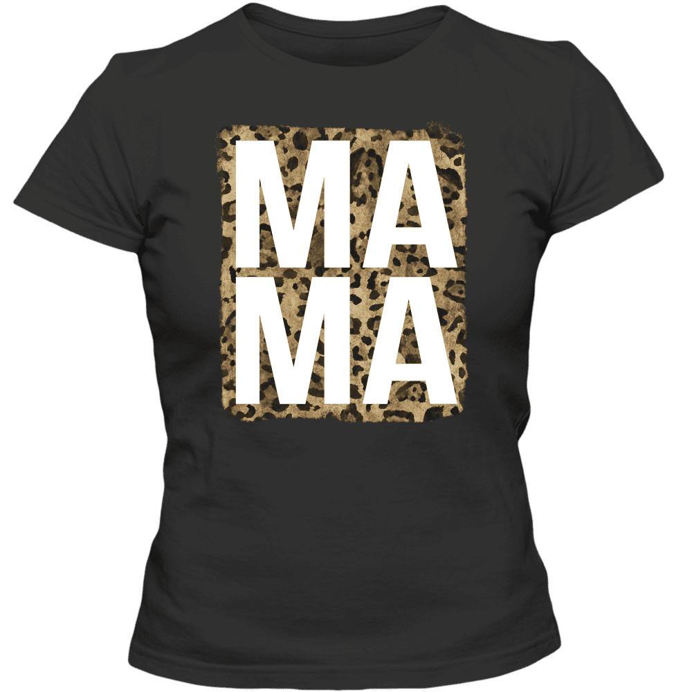 IconEcom - Mama Leopard Print Animal Safari Trendy T-Shirt Adult Ladies ...