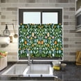 thumbnail image 4 of Yayeee Kitchen Curtains Tier Pair Light Filtering 27"x24" Rod Pocket Short Cafe Window Panel, Flourish Flowers Pattern, 4 of 7