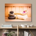 thumbnail image 2 of wall26 Canvas Print Wall Art Meditation Relaxing Stones Purple Orchid Flower Spa Nature Wilderness Photography Realism Rustic Landscape Colorful Multicolor for Living Room, Bedroom, Office - 24", 2 of 5