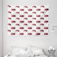 thumbnail image 1 of Watercolor Tapestry, Lady Bug Pattern Cute Animal Design Insect Ornamental Spring Image, Wall Hanging for Bedroom Living Room Dorm Decor, 80W X 60L Inches, Vermilion Black White, by Ambesonne, 1 of 2