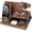 Earth Beige, variant on Wooden Phone Docking Station for Men - Desk and Nightstand Organizer with Key Holder, Stand for Wallet, Watch & Essentials in Bourbon Brown