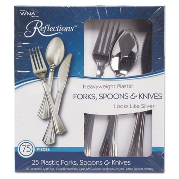 Wna 612375 Heavyweight Plastic Cutlery Combo Fork, Knife, Spoon