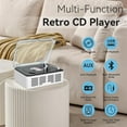 thumbnail image 6 of Gueray Vintage CD Player with Speakers: HiFi Stereo Sound Vintage CD Player Bluetooth CD Raido Player with FM Radio Retro Support USB & AUX & TF Card Playback for Audio Books White, 6 of 8