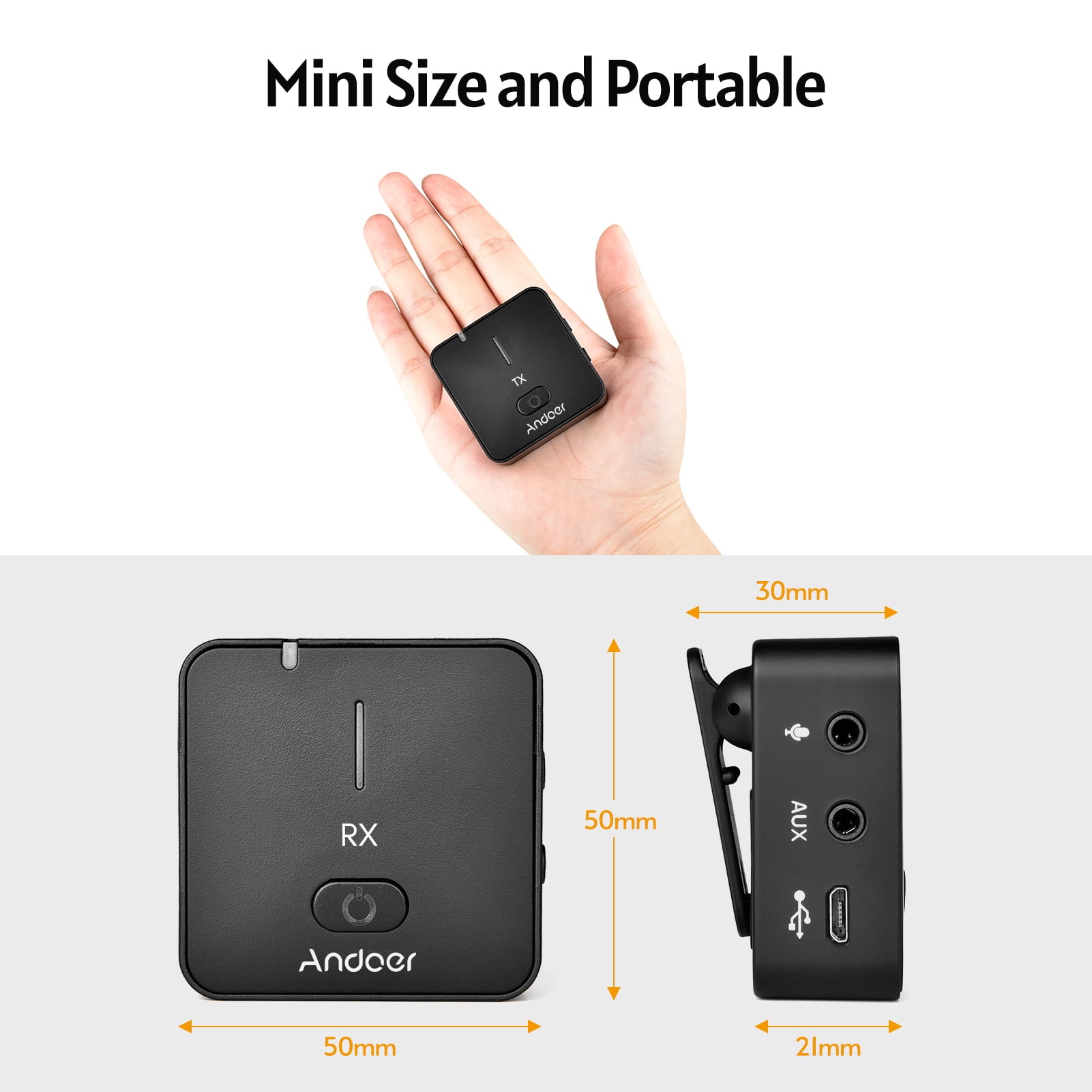 Andoer-2 Microphone,Battery DSLR DV DSLR Camera DV 2 Clip-on Lavalier DV Video R Battery DSLR Camera Camera DV V Battery DSLR DSLR MX5 + 2 DSLR DV Video Mics 50M Built-in Lavalier Mics 50M