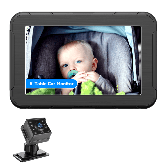 MHCABSR 1080P Baby Car Camera with 5” HD Monitor, IR Night Vision, 150° Wide Angle, Easy Installation