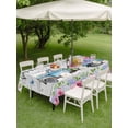 thumbnail image 3 of Spring Outdoor Tablecloth - 54x80 Inch Rectangle Dining Table Cover, Truck Botanical Floral Leaf Butterfly Wooden Grain Waterproof Outdoor Table Cloth with Umbrella Hole & Zipper for Picnic/Patio, 3 of 7