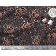 thumbnail image 2 of Soimoi Black Poly Georgette Fabric Floral & Paisley Decor Fabric Printed Yard 52 Inch Wide, 2 of 3