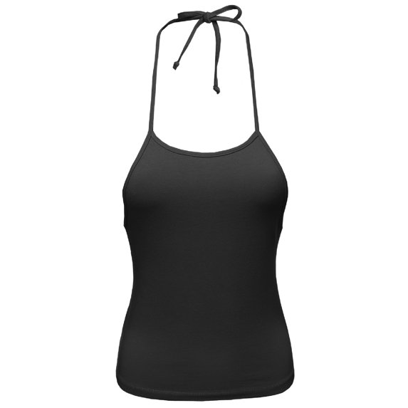 FashionOutfit Women's Basic Halter Neck Tied Crop Vest Top