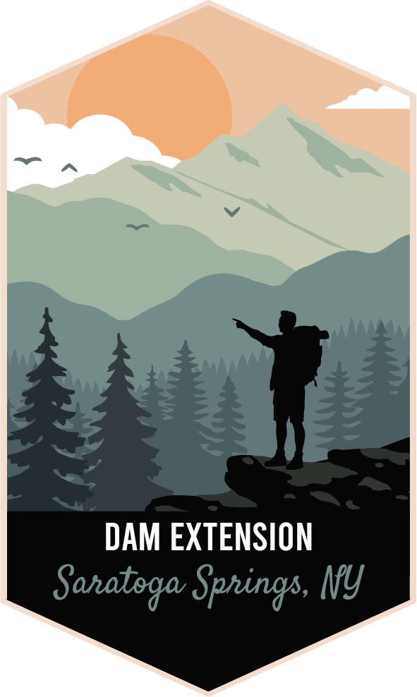 Saratoga Springs New York Souvenir Vinyl Decal Hiking Trails Design