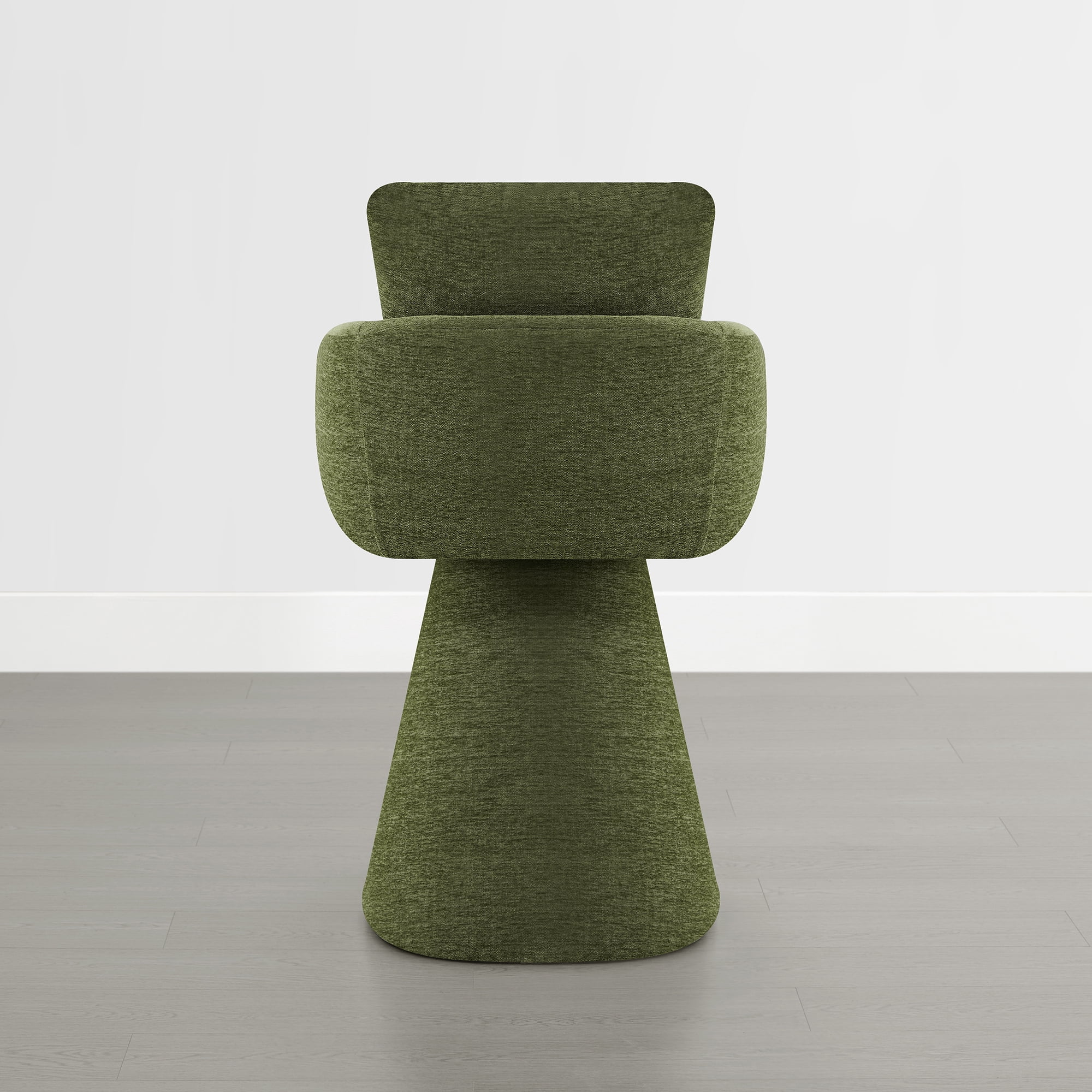 Spruce & Spring 26" Counter Height Swivel Bar Stools with Arms, Upholstered Chenille Seat & Back for Kitchen Island & Home Bar, Green Fabric