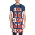 thumbnail image 2 of XMXT 1 Pcs Waterproof Kitchen Cooking Apron, Fox Decoration Pattern Adjustable Aprons for Women Men with Pockets, 2 of 9