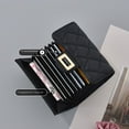 thumbnail image 5 of Portable Fashion Design PU Leather Solid Color Bank Card Holder Coin Purse Short Clutch Bag Rhombus Card Bag Korean Style Wallets Women Card Bag PINK, 5 of 8