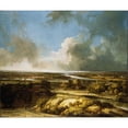 thumbnail image 2 of Philips Koninck 14x12 Black Ornate Wood Framed Double Matted Museum Art Print Titled: A Panoramic Landscape (1665), 2 of 5