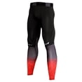 thumbnail image 1 of OULII Men Lightweight Compression Sports Pants Red Stretch Tights for Basketball and Cycling, 1 of 8