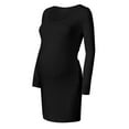 thumbnail image 5 of Tranfacy Robe de Maternité pour Femme à Manches Longues, Col Ras du Cou, Robe Fourreau, Convient au Bureau et aux Tenues de Maternité au Quotidien, 5 of 5