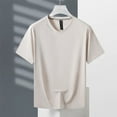 thumbnail image 2 of Camiseta de manga corta de seda helada para hombre - Camiseta deportiva de secado rápido - Poliéster transpirable, ropa informal para hacer ejercicio en interiores y exteriores, 2 of 8