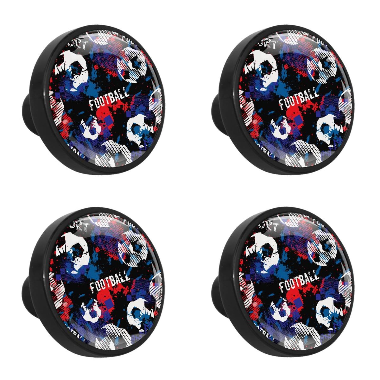 4 Pcs Sport Football Knobs for Kitchen Cupboard Dresser