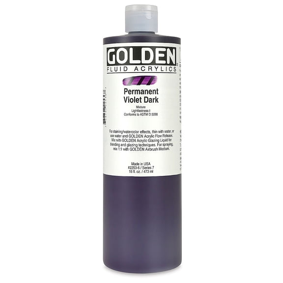Golden� Fluid Acrylic, 16 oz., Permanent Violet Dark