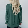 thumbnail image 5 of HAiming Women's Long Sleeved Sweatshirts Trendy Solid Color Round Neck Pullover Tops Plus Size Loose Casual Blouses, 5 of 8