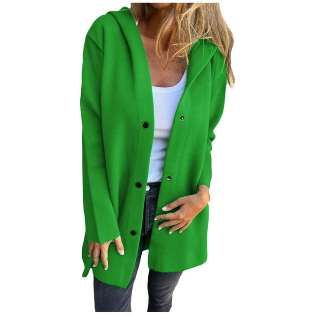 Trench-Coat pour Femmes Élégant Chaud Transition Manches Longues Col à Revers pour Automne Hiver Saison