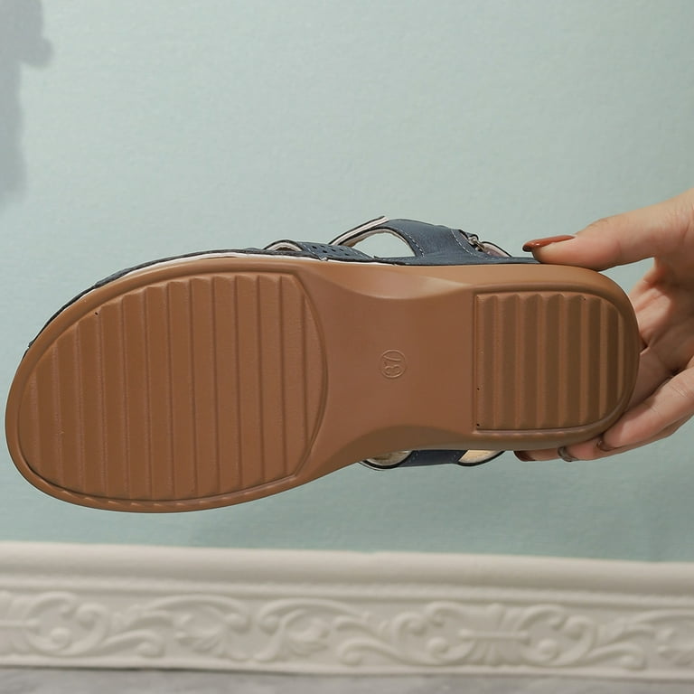 BADHUB Womens Summer Roman Sandals Casual Bohemia Gladiator Closed