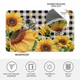thumbnail image 3 of Sunflower Bee Door Mat Indoor Outdoor,Black Buffalo Plaid Botanical Leaf Floral Non Slip Welcome Mat with Rubber Backing,Absorbent Fabric Front Door Mats Entryway Rug for Home Patio Entrance 18"x30", 3 of 9