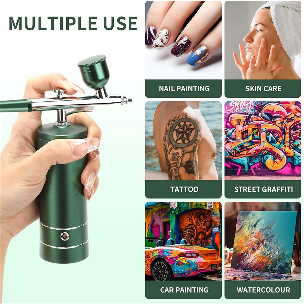 Upgraded Airbrush Set with Air Compressor Cordless Automatic Airbrush Set Handheld Rechargeable AirBrush