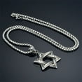 thumbnail image 5 of Men Star of David Pendant Necklace 14K Yellow Gold Link Chain Gold/Silver Color Jewish Magen David Hexagram Necklace Statement, 5 of 8