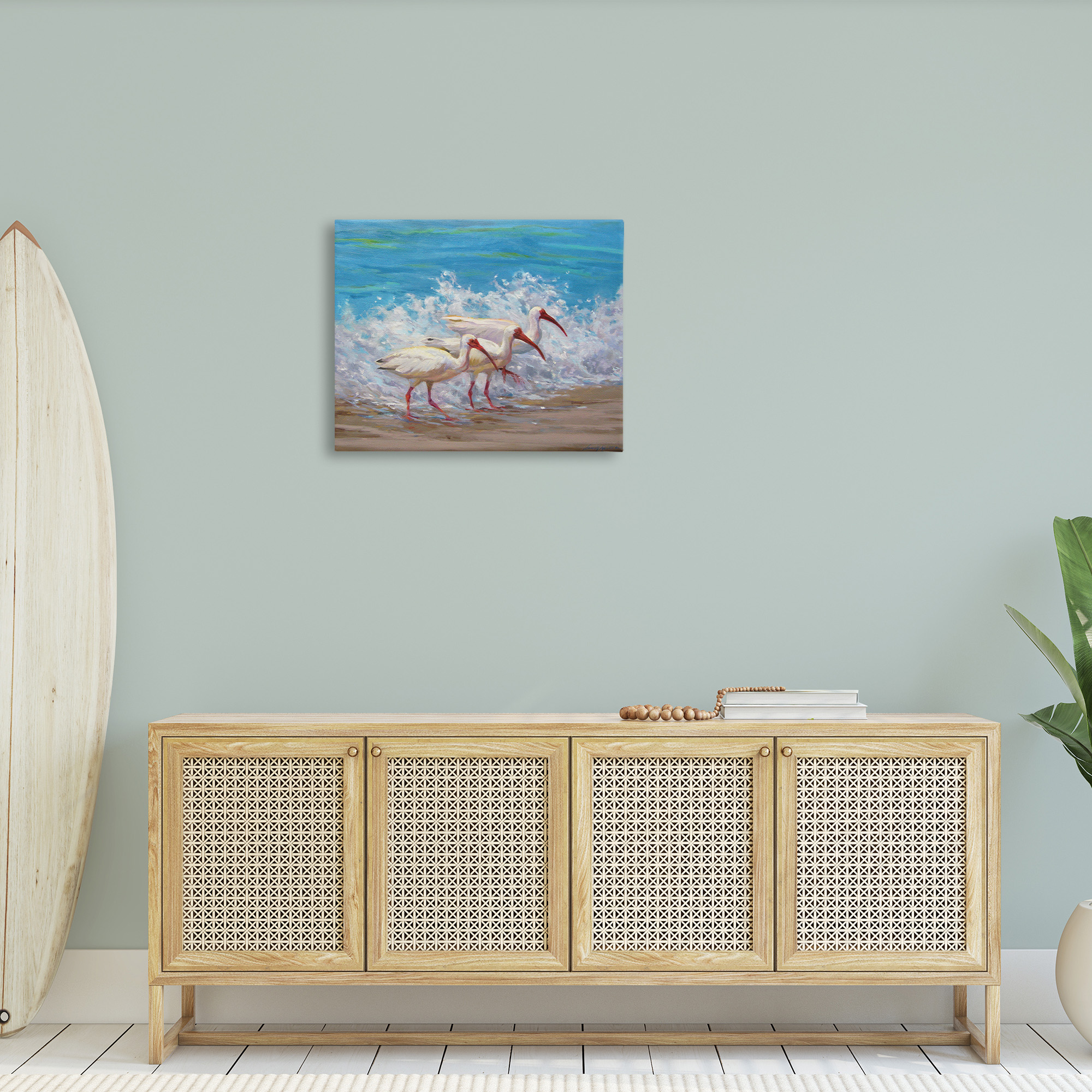 Stupell Industries Splashing Sea Birds Animals & Insects Painting Gallery Wrapped Canvas Art Print Wall Art, 30 x 24