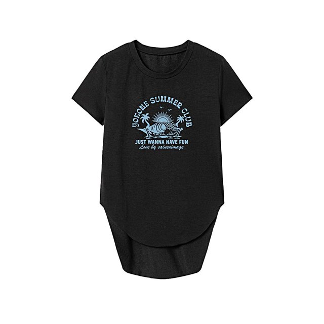Camiseta para mujer de verano suave con cuello redondo para viajes, camping, regalo del día de San Valentín L