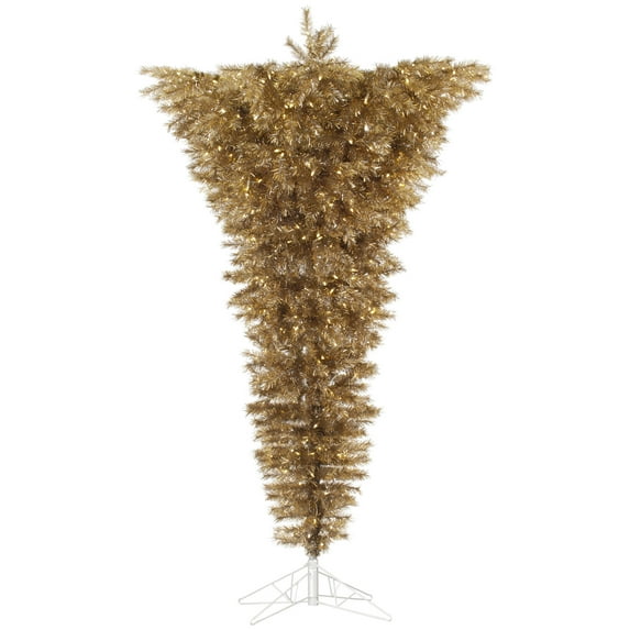 Vickerman 7.5' x 52" Metal Mix Upsidedown Artificial Christmas Tree, Warm White Dura-lit LED Lights