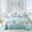Coastal Quilt-teal Green, variant on Boho Quilt Bedding Set,Teal Blue, Striped Design, 3 count Lightweight Reversible Microfiber Bedspread Coverlet with 2 Pillowcase